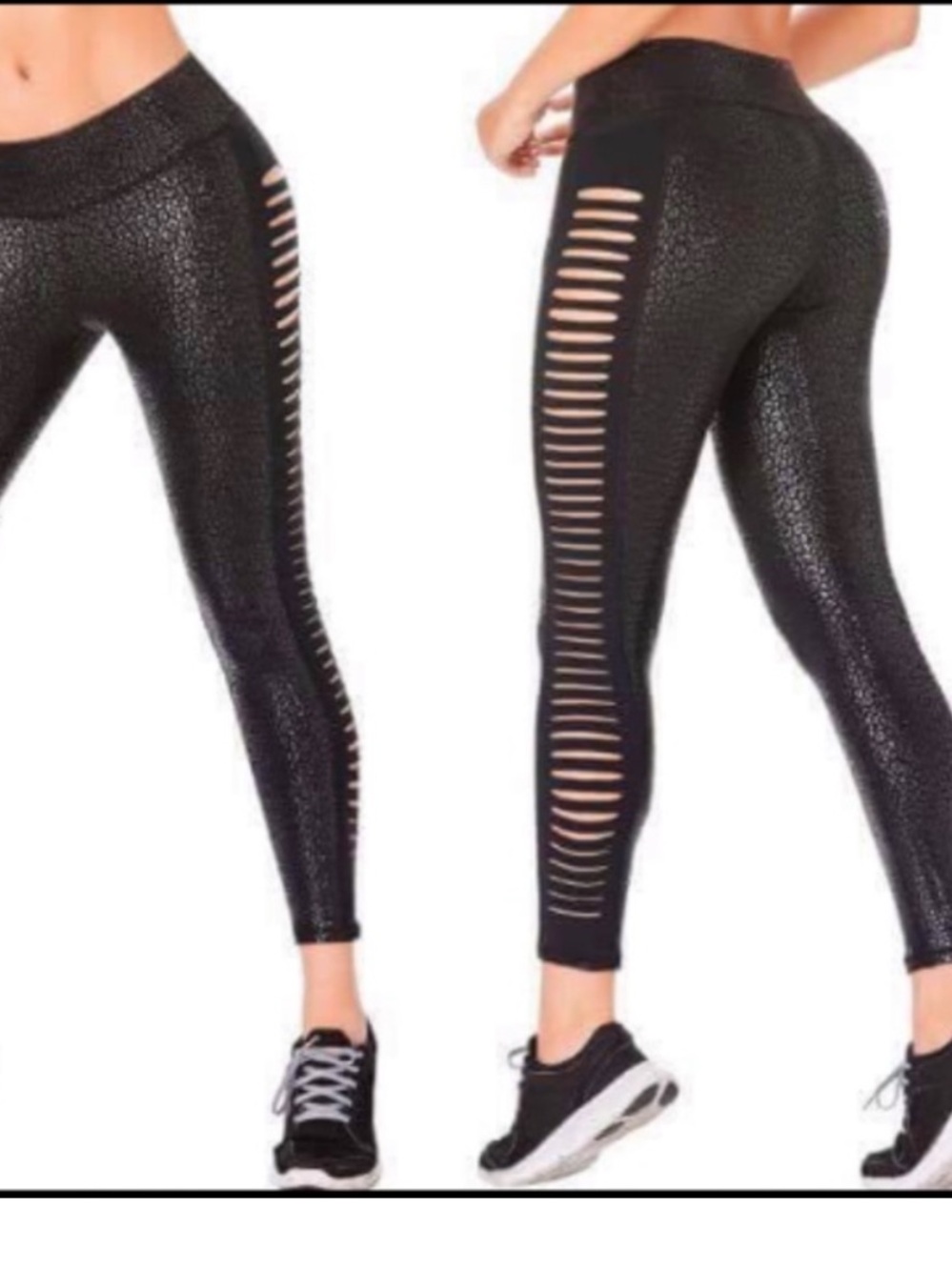 Women’s Black Cutout High-Waist Leggings